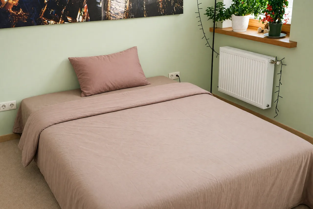 Bedroom – After · AI-edited: clutter removed, light and perspective corrected